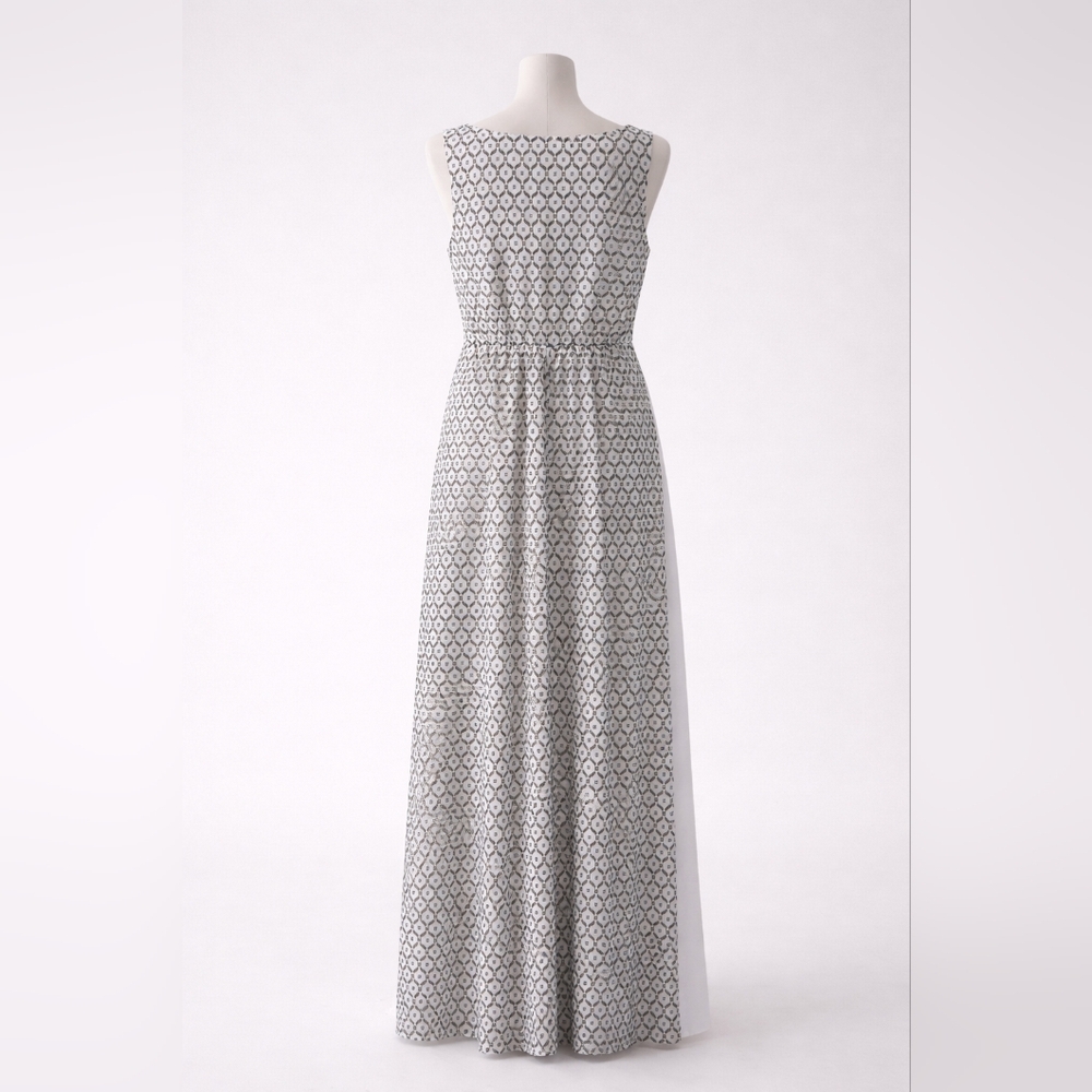 Nine West Asymmetrical Maxi Dress | Black & White Geometric  Elegant Chic SizeM - Picture 2 of 5